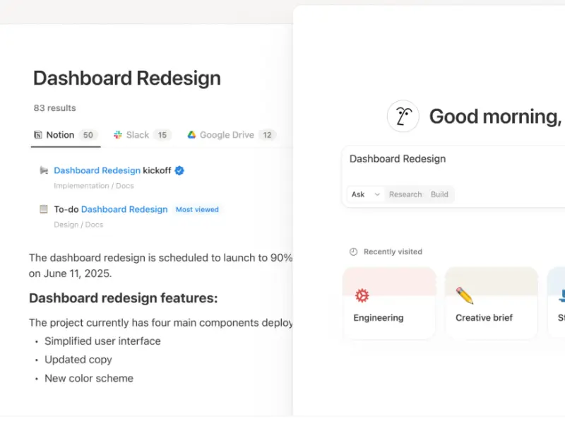 Notion AI all-in-one workspace interface showing block-based editor and AI writing assistant