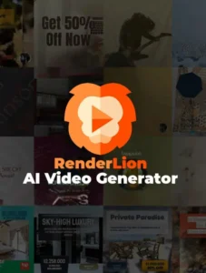 RenderLion AI video generator review 2025 - budget-friendly marketing video creation tool dashboard interface
