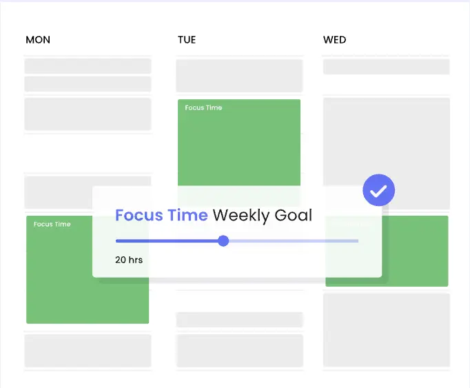 Reclaim AI dashboard showing calendar with smart scheduled focus time blocks