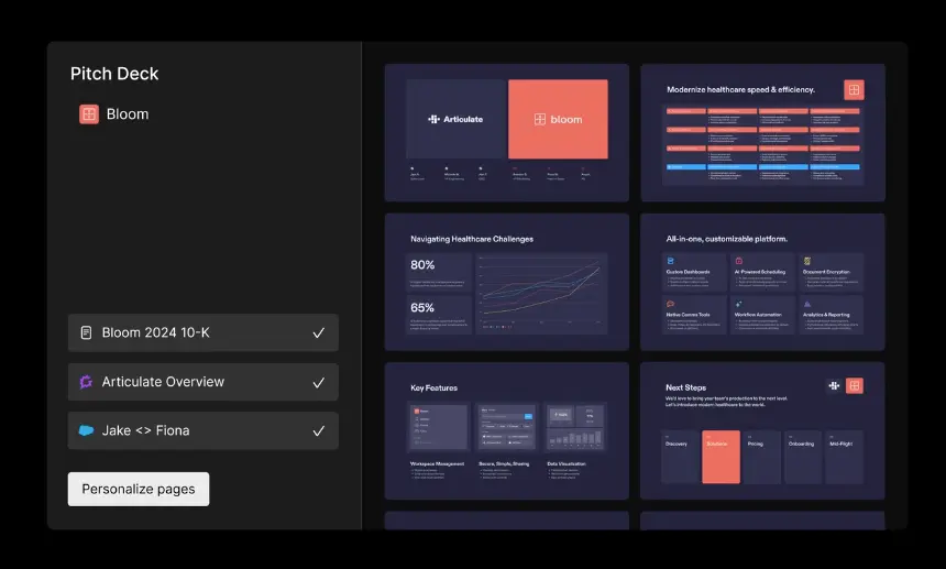 Tome AI interface showing presentation creation features before pivot