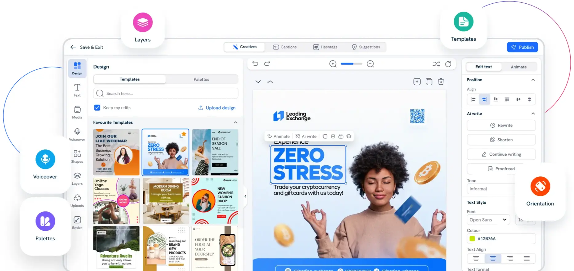 Predis AI comprehensive ad creation platform interface showing AI-powered social media campaign generation, multi-platform scheduling, and analytics dashboard