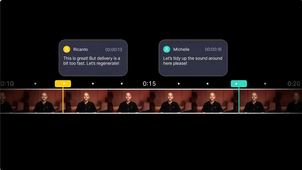 ElevenLabs Studio 3.0 collaboration feature with timestamped feedback and team sharing