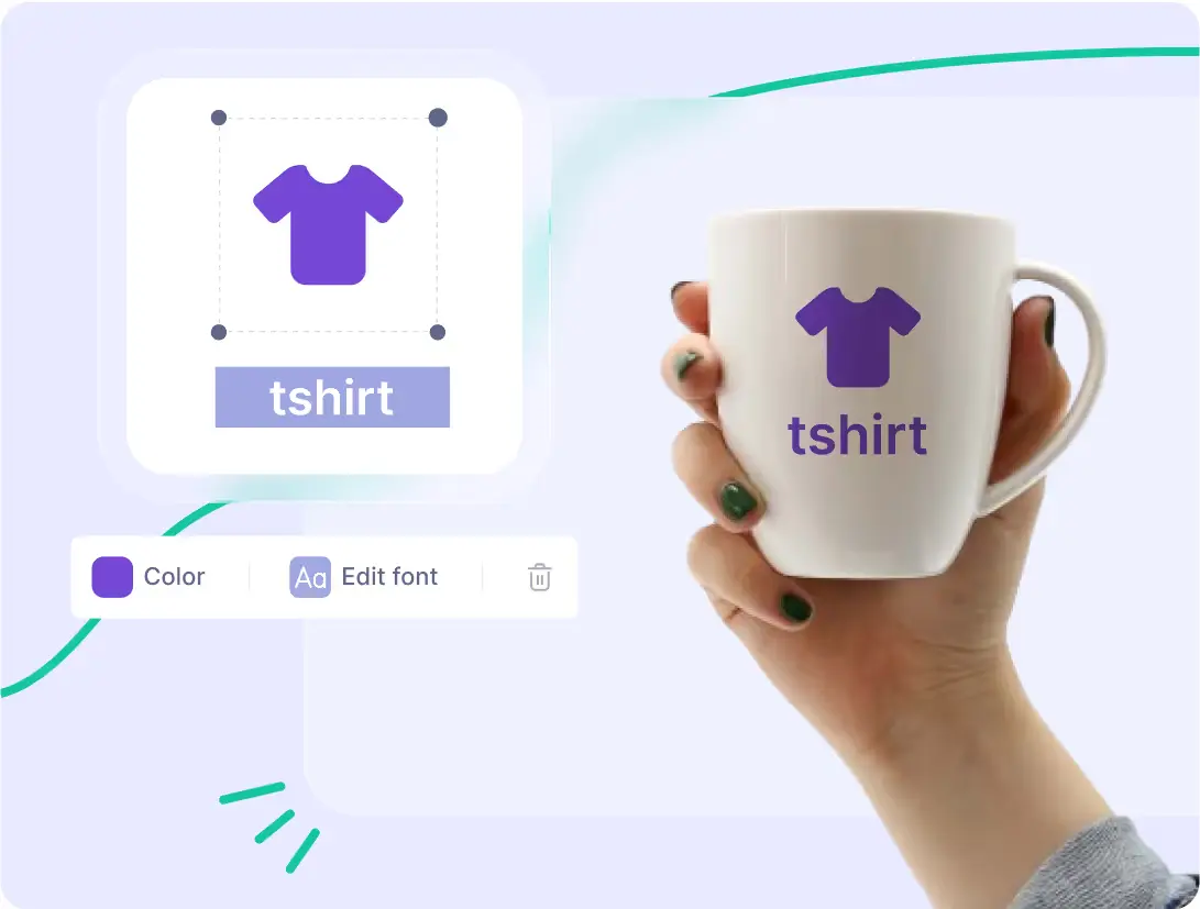 LogoMe AI interface showing logo generation and brand kit creation