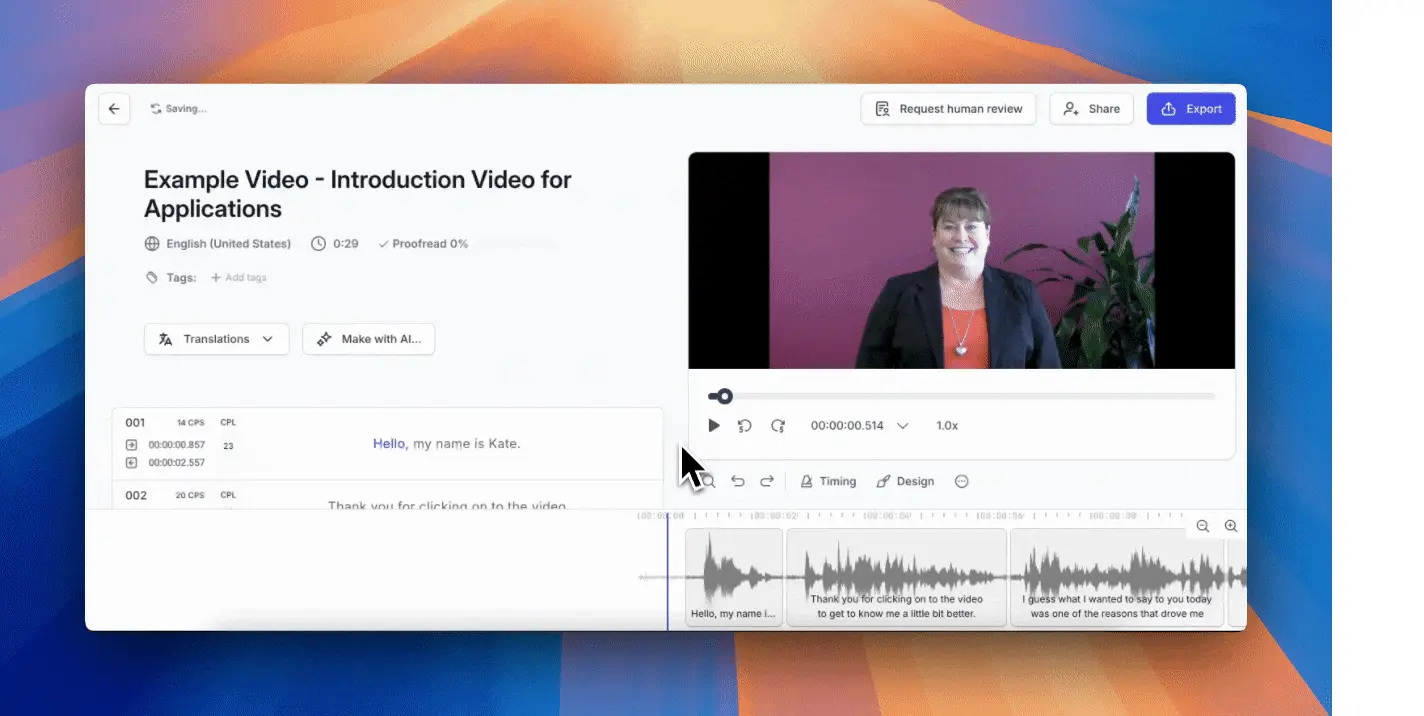 HappyScribe Subtitle Editor