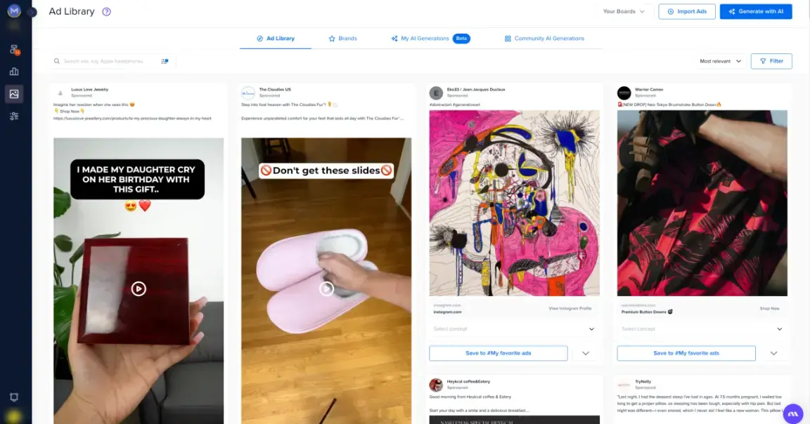 Madgicx Ad Library Inspiration