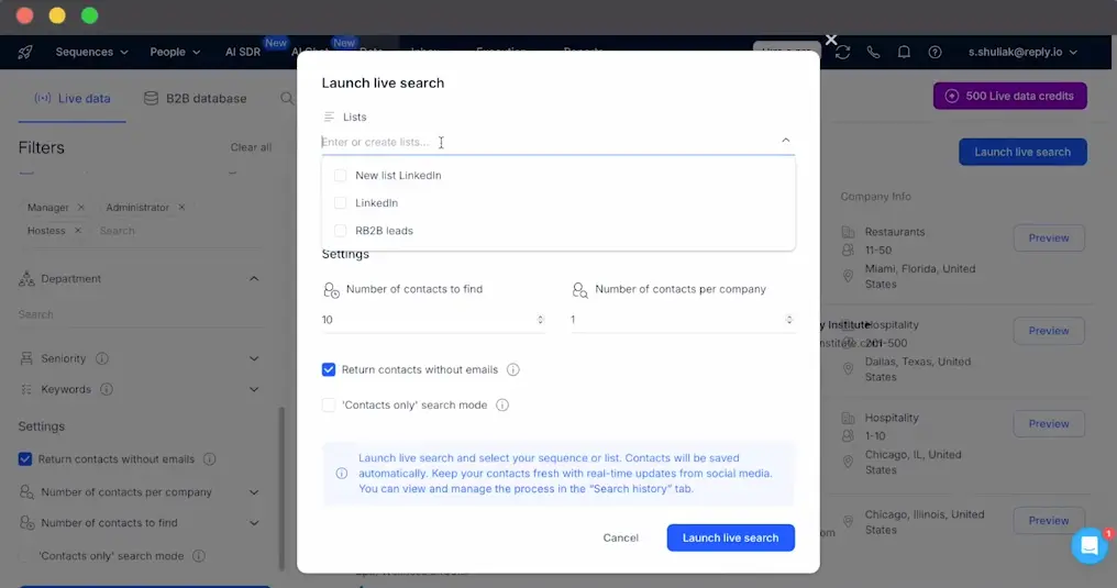 Reply.io Lead Search Database