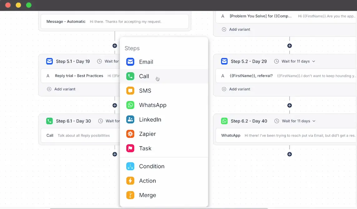 Reply.io Multichannel Sequence Builder