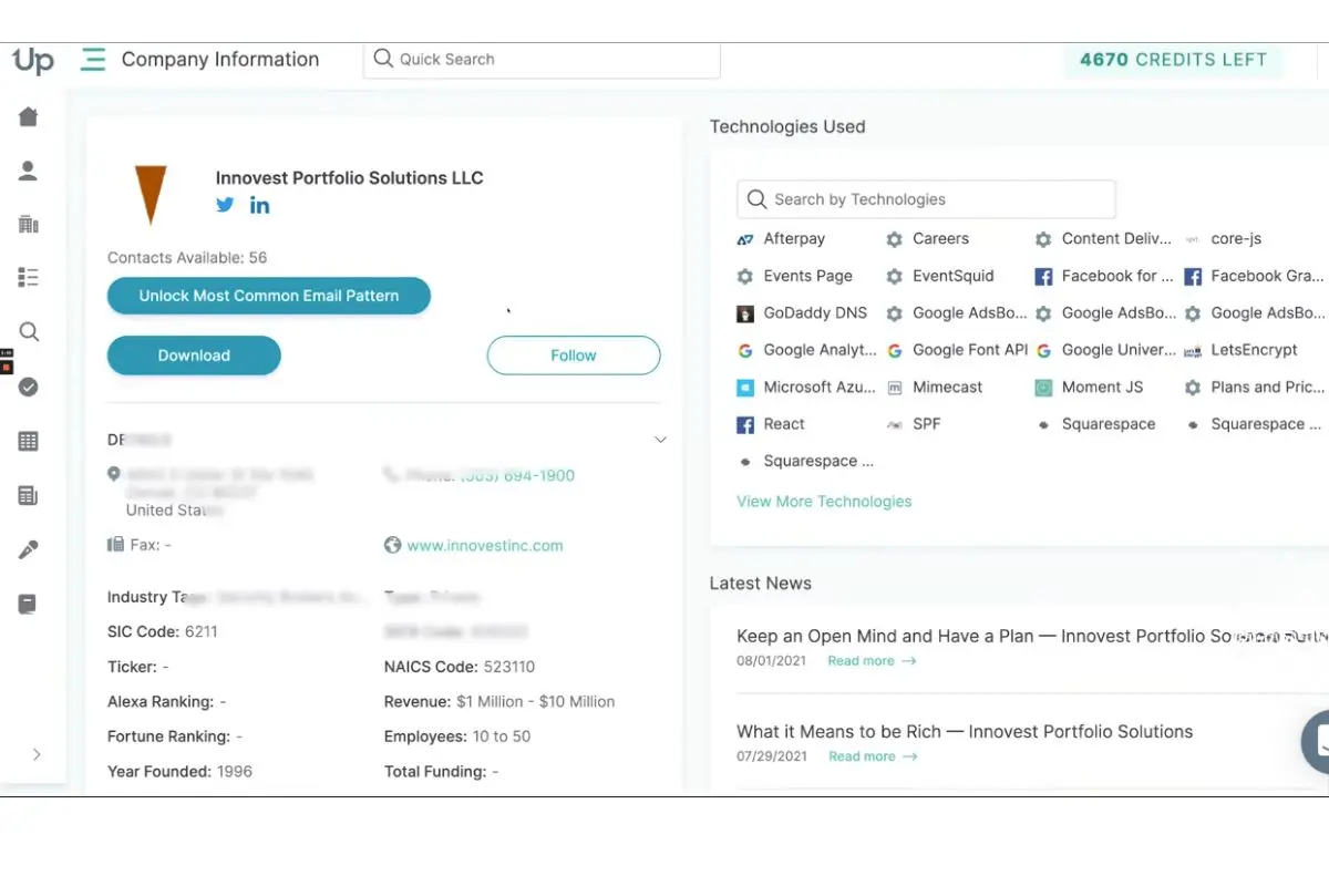 UpLead pricing comparison - verified B2B contacts search results