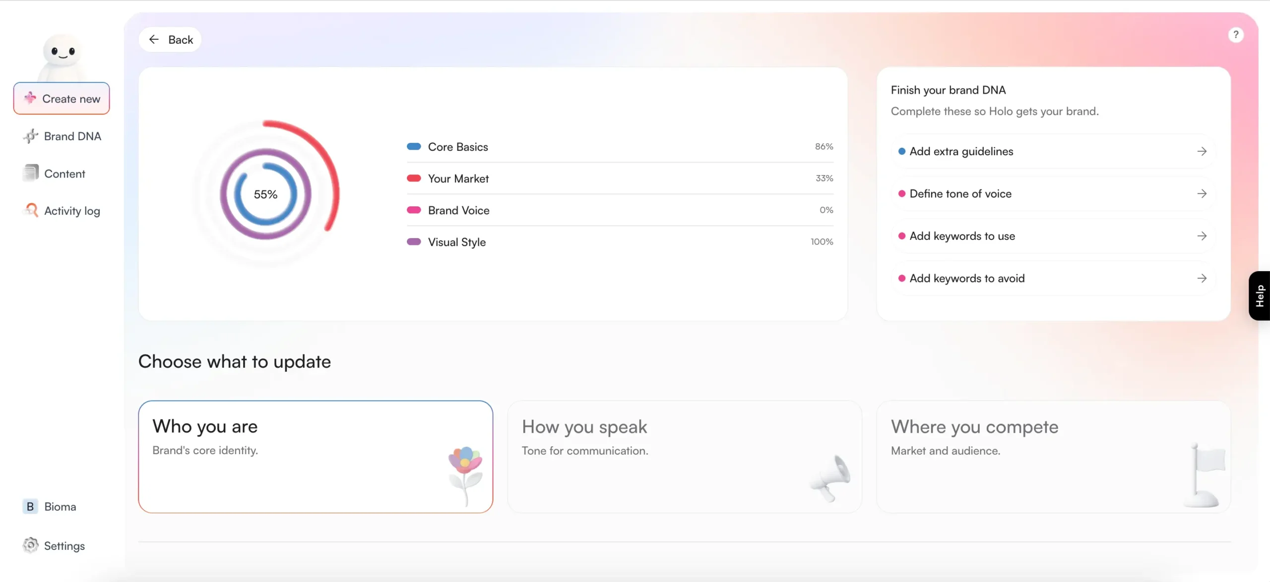 Holo AI Brand DNA Setup
