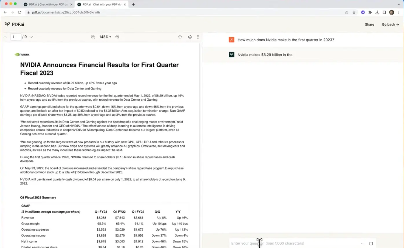 PDF.ai NVIDIA earnings report Q&A