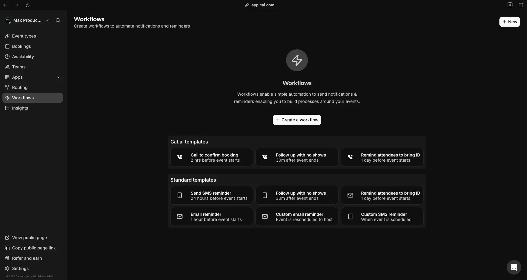 Cal.com Workflows Automation and Reminders