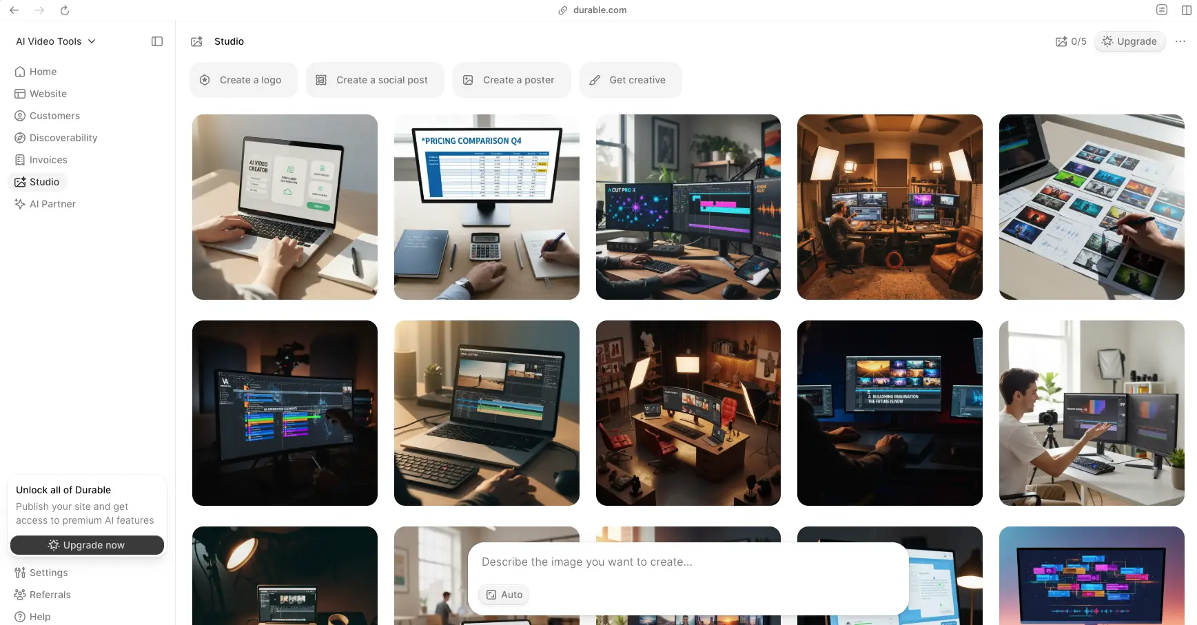 Durable Studio AI Image Creator