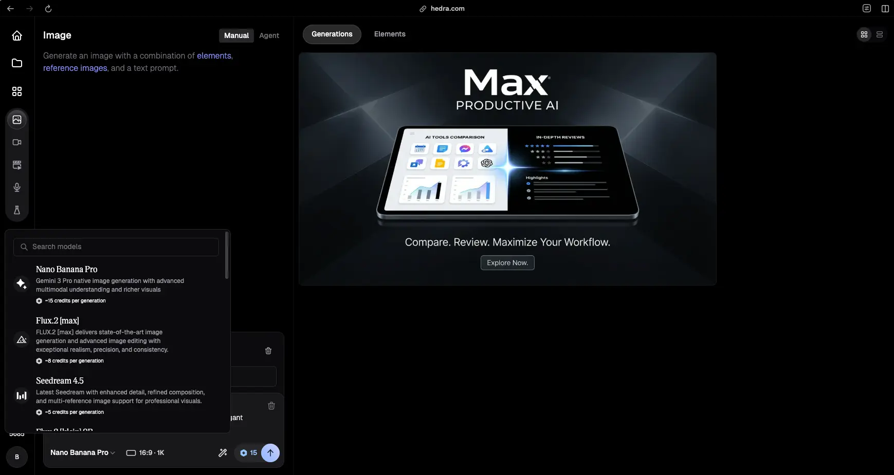 Hedra AI Image Generation Interface