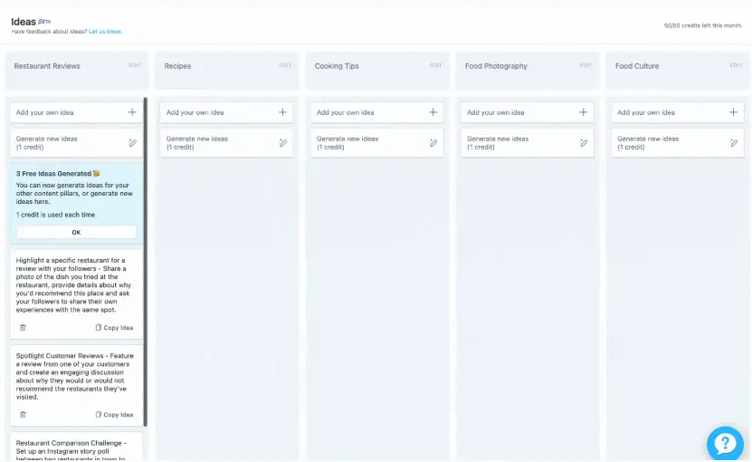 Later AI Content Ideas Example Results