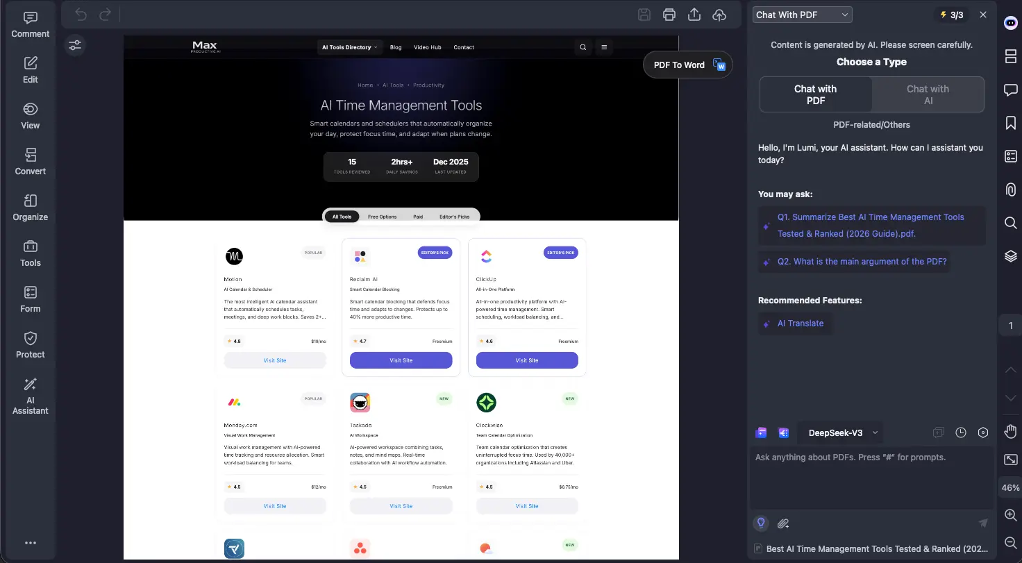 PDFelement AI Chat with PDF Feature