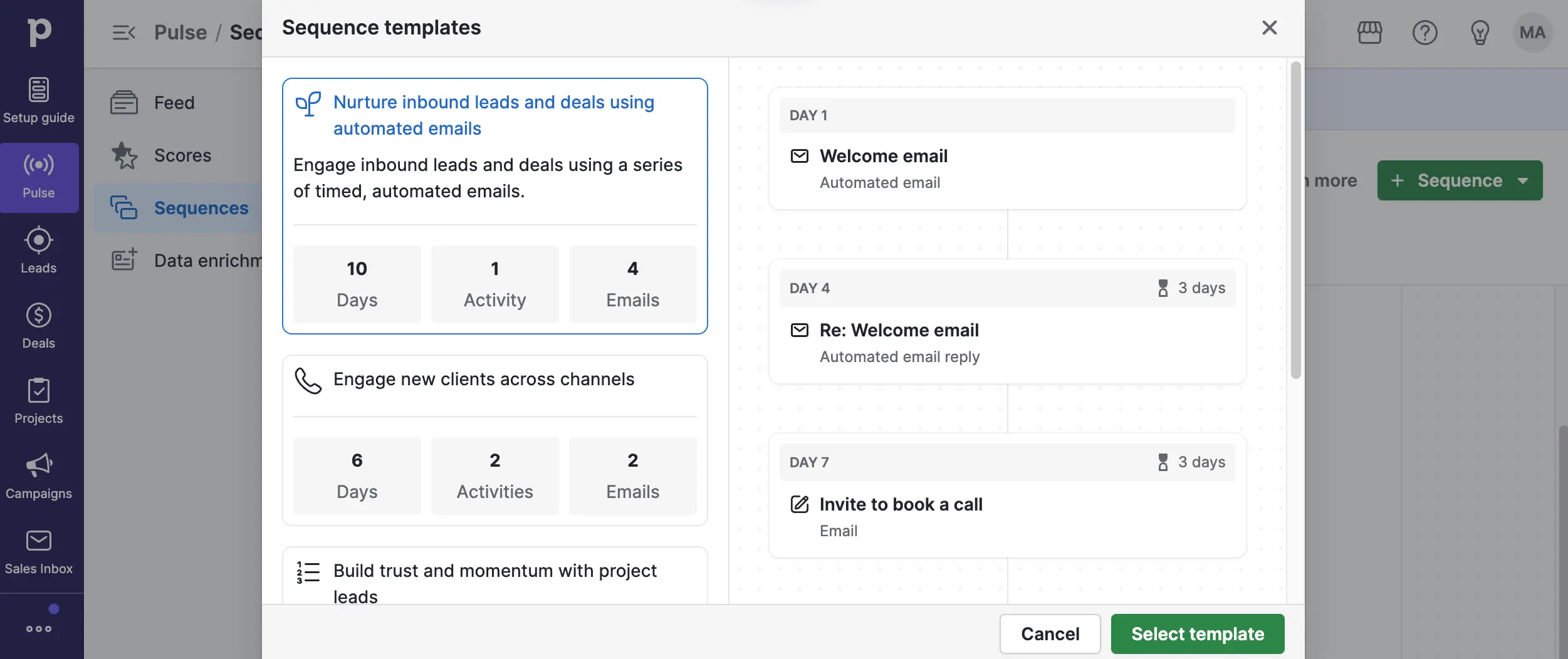 Pipedrive Pulse Sequence Templates for Automated Follow-ups