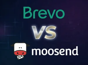 Brevo vs Moosend comparison showing both email marketing platform logos side by side