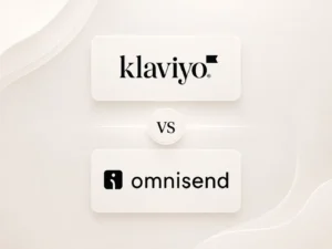 Klaviyo vs Omnisend comparison graphic showing both email marketing platform logos