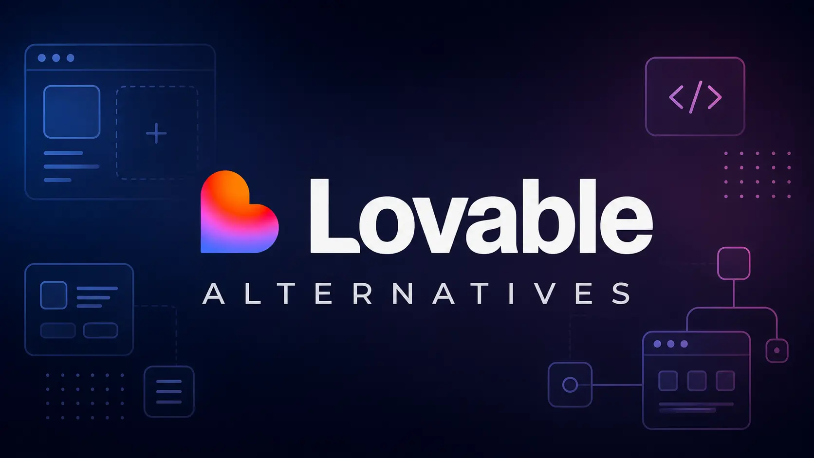 Lovable alternatives comparison graphic showing nine AI app builder logos